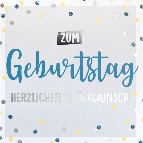 Geburtstag Bling Bling quadratische Glückwunschkarte mit Umschlag Zum Geburtstag Herzlichen Glückwunsch