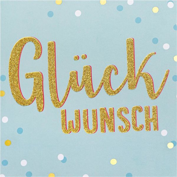 Allgemeine Wünsche Glückwunsch bunt Bling Bling quadratische Glückwunschkarte mit Umschlag