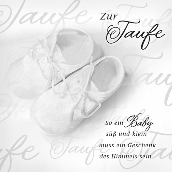 Taufe - Romantica - Quadratische Glückwunschkarte im Format 15x15cm mit Umschlag