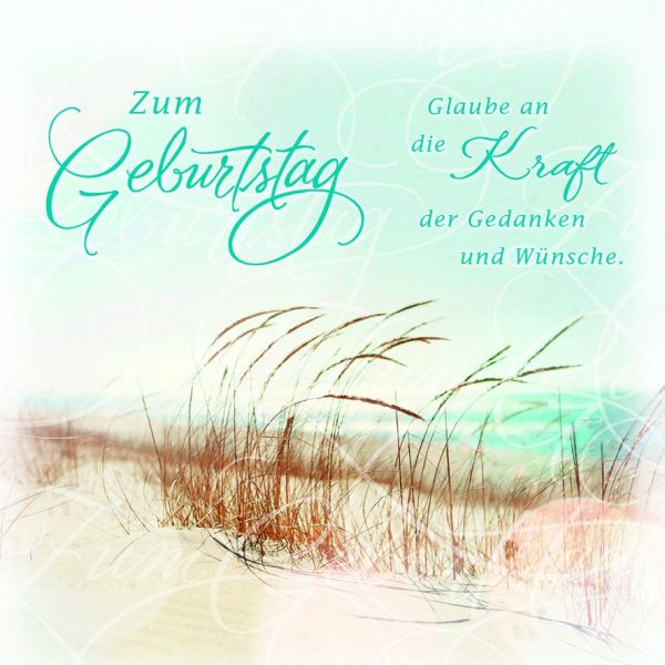 Geburtstag quadratische Glückwunschkarte mit Umschlag Romantica Zum Geburtstag Dünen mit Spruch
