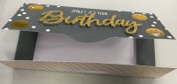 60. Geburtstag - Lettering Surprise - Geldkarte-Gutscheinkarte mit Applikation im Format 22x11cm mit Umschlag