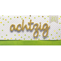A 80. Geburtstag Smile its your Birthday Lettering surprise Geldkarte mit Umschlag