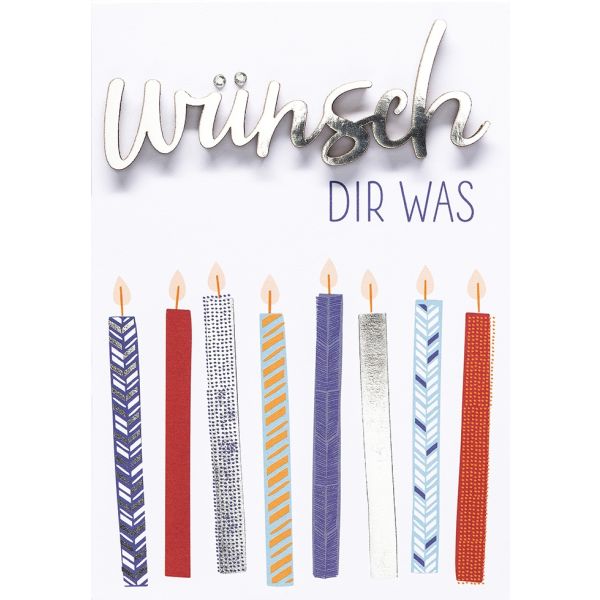PER 778-1011 Lettering Design Collection - Glückwunschkarte mit Briefumschlag - Doppelkarte im Format 11,6 x 16,6 cm  - Motiv: "Wünsch dir was"