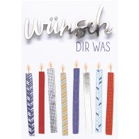 PER 778-1011 Lettering Design Collection - Glückwunschkarte mit Briefumschlag - Doppelkarte im Format 11,6 x 16,6 cm  - Motiv: "Wünsch dir was"