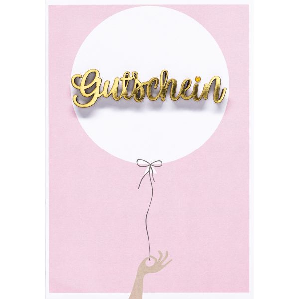 PER 778-1026 Lettering Design Collection - Glückwunschkarte mit Briefumschlag - Doppelkarte im Format 11,6 x 16,6 cm - Gutschein -  Motiv: "Gutschein"