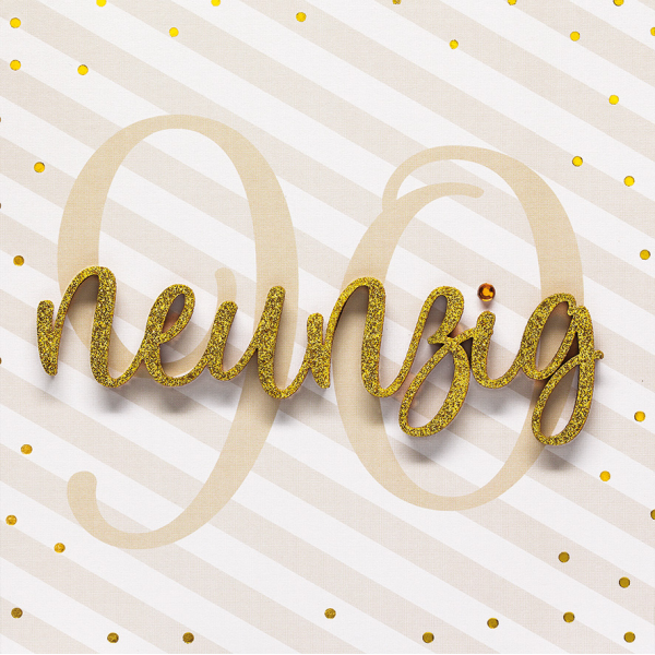 90. Geburtstag neunzig Lettering Glückwunschkarte mit Umschlag