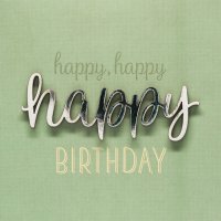 A Lettering Design Collection - Glückwunschkarte mit Briefumschlag - Doppelkarte im Format 15 x 15 cm -  Geburtstag - Motiv: "Happy Happy Happy Birthday!"