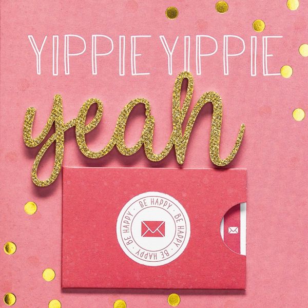 Perleberg Lettering Surprise Collection - Glückwunschkarte mit Gutscheinhülle und Briefumschlag - Doppelkarte im Format 15 x 15 cm -