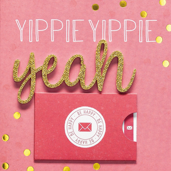 Perleberg Lettering Surprise Collection - Glückwunschkarte mit Gutscheinhülle und Briefumschlag - Doppelkarte im Format 15 x 15 cm -