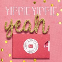 Perleberg Lettering Surprise Collection - Glückwunschkarte mit Gutscheinhülle und Briefumschlag - Doppelkarte im Format 15 x 15 cm -