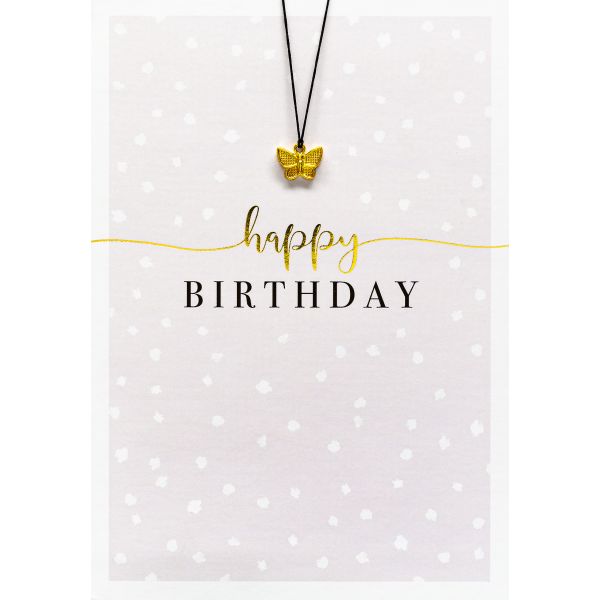 Geburtstag Glückwunschkarte mit Umschlag und Glücksarmband Little Things Happy Birthday Schmetterlinganhänger