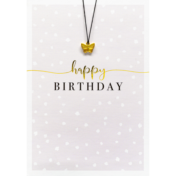 Geburtstag Glückwunschkarte mit Umschlag und Glücksarmband Little Things Happy Birthday Schmetterlinganhänger