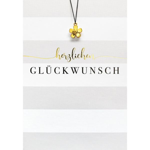 Geburtstag Glückwunschkarte mit Umschlag und Glücksarmband Little Things Herzlichen Glückwunsch Blumenanhänger