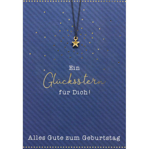 Geburtstag Glückwunschkarte mit Umschlag und Glücksarmband Little Things Ein Glücksstern für Dich! Alles Gute zum Geburtstag Sternanhänger