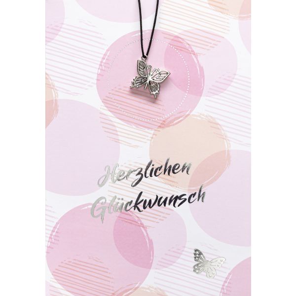 Geburtstag Glückwunschkarte mit Umschlag und Glücksarmband Little Things Herzlichen Glückwunsch Schmetterlinganhänger