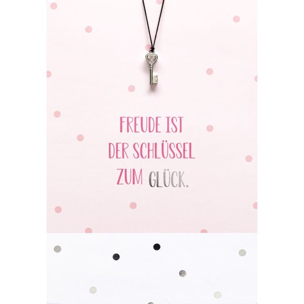 Geburtstag Glückwunschkarte mit Umschlag und Glücksarmband Little Things Freude ist der Schlüssel zum Glück Schlüsselanhänger