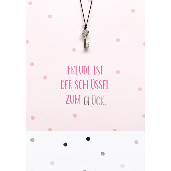 Geburtstag Glückwunschkarte mit Umschlag und Glücksarmband Little Things Freude ist der Schlüssel zum Glück Schlüsselanhänger