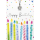 Geburtstag Glückwunschkarte mit Umschlag und Glücksarmband Little Things bunte Kerzen Happy Birthday Sternanhänger