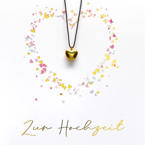 Hochzeit Vermählung quadratische Glückwunschkarte mit Umschlag und Glücksarmband Little Things Zur Hochzeit Herzanhänger