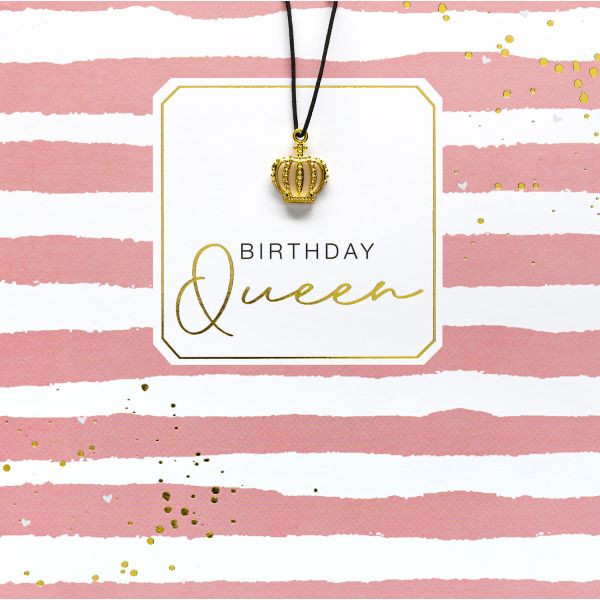 Geburtstag Little Things Card - Glückwunschkarte 15 x 15 cm mit Briefumschlag und Glücksarmband - Birthday Queen