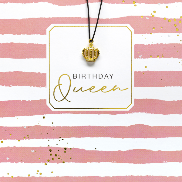 Geburtstag Little Things Card - Glückwunschkarte 15 x 15 cm mit Briefumschlag und Glücksarmband - Birthday Queen