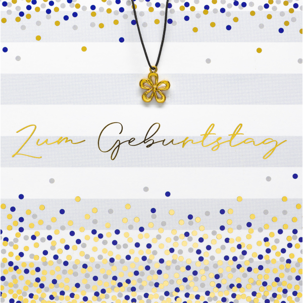 Geburtstag quadratische Glückwunschkarte mit Umschlag und Glücksarmband Little Things Zum Geburtstag Blumenanhänger
