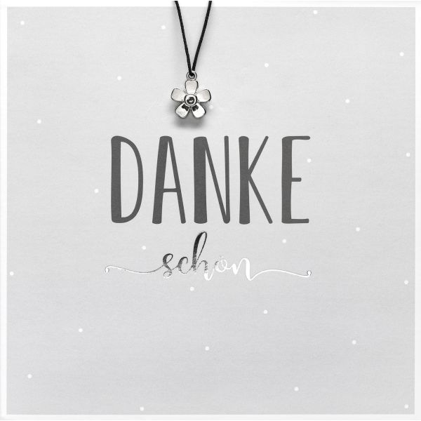 Danke quadratische Glückwunschkarte mit Umschlag und Glücksarmband Little Things Dankeschön Blumenanhänger