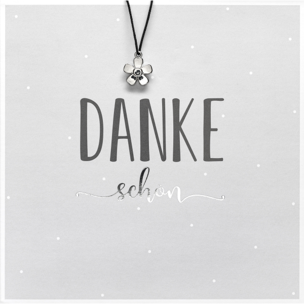 Danke quadratische Glückwunschkarte mit Umschlag und Glücksarmband Little Things Dankeschön Blumenanhänger