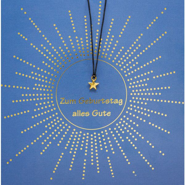 Geburtstag Little Things Card - Glückwunschkarte 15 x 15 cm mit Briefumschlag und Glücksarmband - Stern