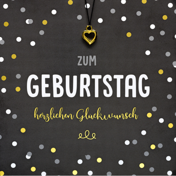 Geburtstag quadratische Glückwunschkarte mit Umschlag und Glücksarmband Little Things Zum Geburtstag herzlichen Glückwunsch Herzanhänger
