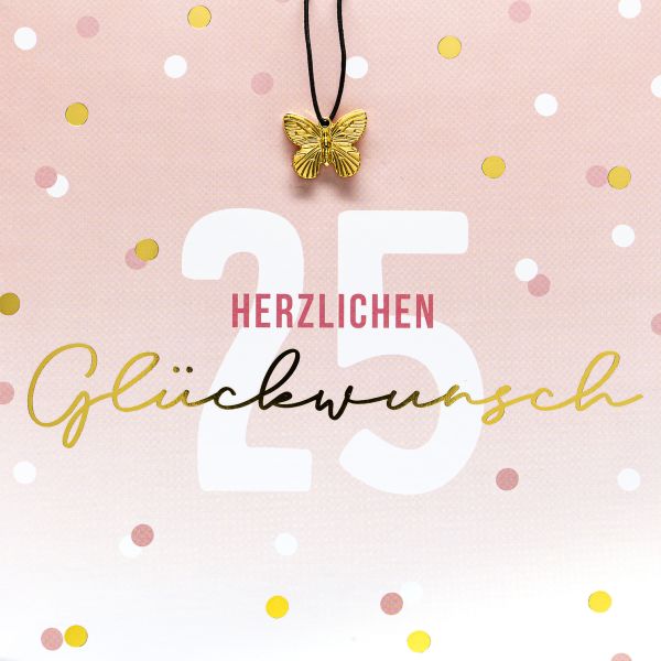 25. Geburtstag Little Things Card Glückwunschkarte mit Umschlag und Glücksarmband
