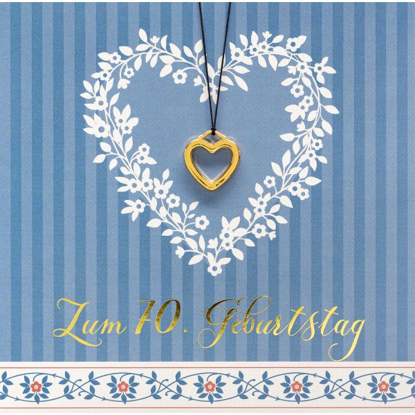 70. Geburtstag Little Things Card - Glückwunschkarte 15 x 15 cm mit Briefumschlag und Glücksarmband