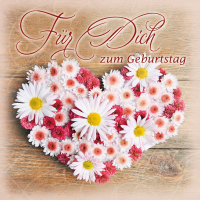 Geburtstag quadratische Glückwunschkarte mit Umschlag Romantica Für Dich zum Geburtstag Herz aus Blumen