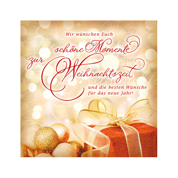 Weihnachten Romantica Quadratische Glückwunschkarte mit Umschlag Geschenke Weihnachtszeit