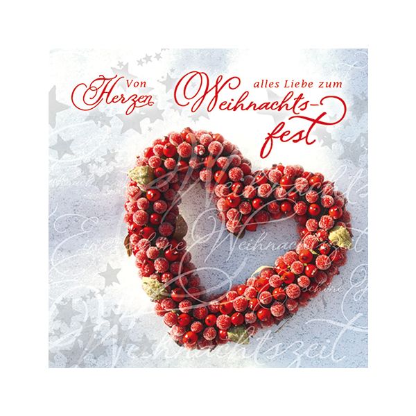 Weihnachten Romantica Quadratische Glückwunschkarte mit Umschlag von Herzen zum Weihnachtsfest