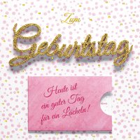 Geburtstag - Lettering Surprise - Quadratische Geldkarte...