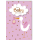 Geburt Baby Freudiges Ereignis Karte mit Umschlag Zum Baby alles Liebe rosa mit Storch