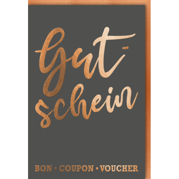Gutschein Karte mit Umschlag Bon Coupon Voucher