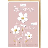 Geburtstag Glückwunschkarte mit Umschlag Drei Blumen...