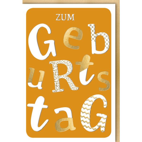 Geburtstag Glückwunschkarte mit Umschlag Zum Geburtstag Grosse Schrift
