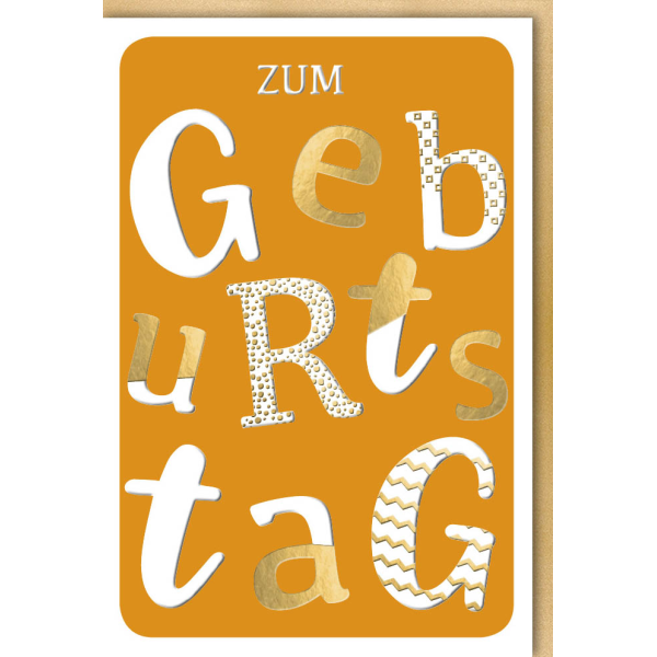 Geburtstag Glückwunschkarte mit Umschlag Zum Geburtstag Grosse Schrift