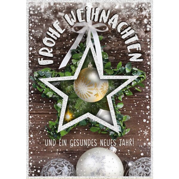 Weihnachten Flashlight Soundkarte und Lichtkarte 14,8 x 21,0 cm Frohe Weihnachten und ein gesundes neues Jahr! Lied: Stille Nacht