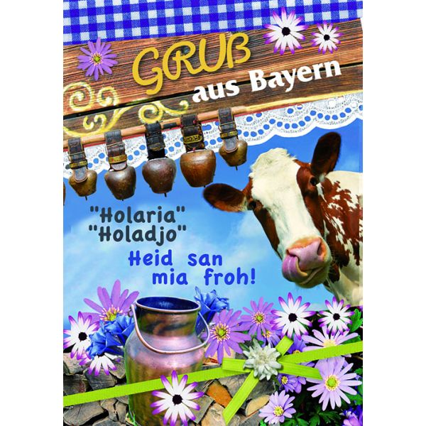 Allgemeine Wünsche - Soundkarte A5 im Format 14,8 x 21 cm - „Gruß aus Bayern“