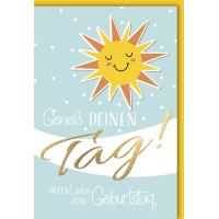 Geburtstag Glückwunschkarte mit Umschlag Sonne auf...