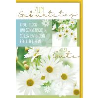 Geburtstag Glückwunschkarte mit Umschlag Margeriten...