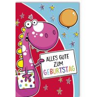 Geburtstag Glückwunschkarte mit Umschlag Dino mit...