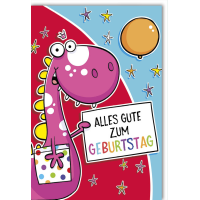 Geburtstag Glückwunschkarte mit Umschlag Dino mit...