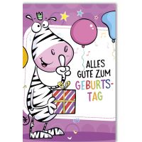 Geburtstag Glückwunschkarte mit Umschlag Zebra mit...
