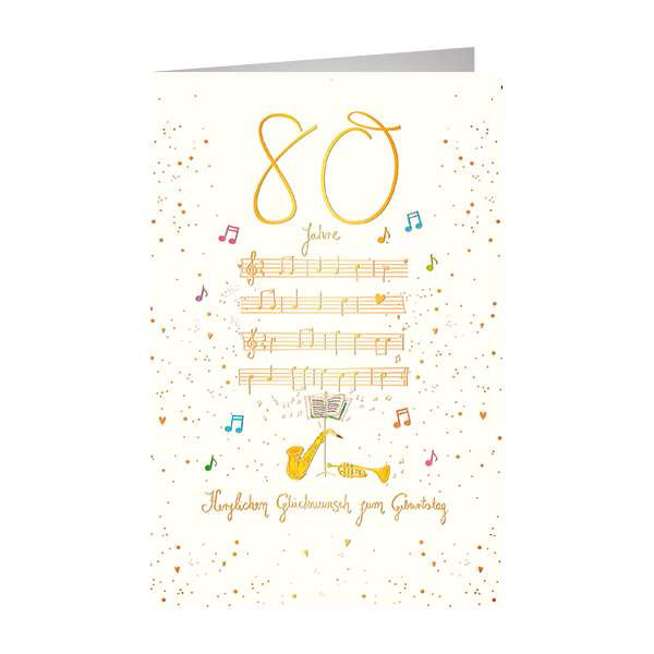 80. Geburtstag Skorpion`s Art – Karte mit Umschlag - mit Goldfolie