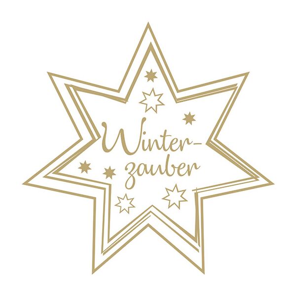 Weihnachten Servietten Lunch Napkin Lunch Format: 33 x 33 cm 3-lagig 20 Servietten Winterzauber Gold/White Stern gold